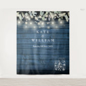 Rustikale String Lights Mason Jars Foto Hintergrun Wandteppich (Vorderseite)