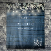 Rustikale String Lights Mason Jars Foto Hintergrun Wandteppich