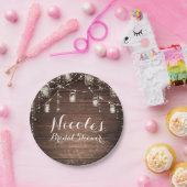 Rustikale String Lights Mason Jars Lace Country Gl Pappteller (Party)