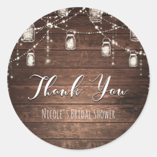 Rustikale String Lights Mason Jars Lace Country Gl Runder Aufkleber