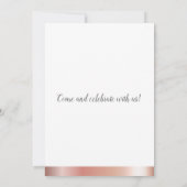 Rustikale String Lights Mason Jars Metallische Ros Einladung (Rückseite)