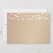 Rustikale String Lights Navy Blue Save The Date (Rückseite)