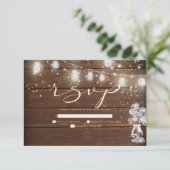 Rustikale String Lights-Platterbsen RSVP Karte (Stehend Vorderseite)