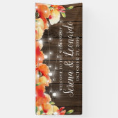 Rustikale String Lights Poppy Wedding Willkommen Banner (Vertikal)