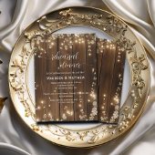 Rustikale String Lights 'Probe dinner' Hochzeit Einladung