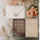 Rustikale String Lights-Probe einladen Einladung