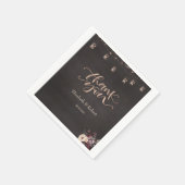 Rustikale String-Lights-Rose dank Karte Serviette (Ecke)