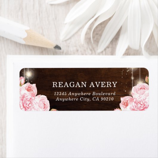 Rustikale String Lights-Rose Hochzeit (Insitu)