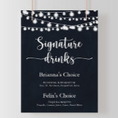 Rustikale String Lights Signature Drinks signieren Poster