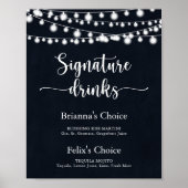 Rustikale String Lights Signature Drinks signieren Poster (Vorne)