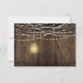 Rustikale String Lights Sonnenblumen Mason Jars UA Einladung (Rückseite)