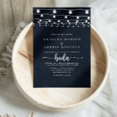 Rustikale String Lights Spanische Hochzeit Einladung