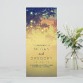 Rustikale String Lights und Trees Wedding Programs Programm (Stehend Vorderseite)