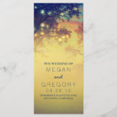 Rustikale String Lights und Trees Wedding Programs Programm (Vorderseite)