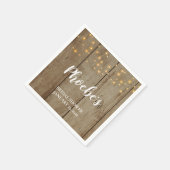 Rustikale Stringleuchten auf Imitaten Brautparty H Serviette (Ecke)