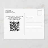 Rustikale Stringleuchten QR-Code-Hochzeit RSVP Einladungspostkarte (Rückseite)