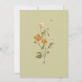 Rustikale Stringleuchten Trendfloral speichern Sie Einladung (Rückseite)