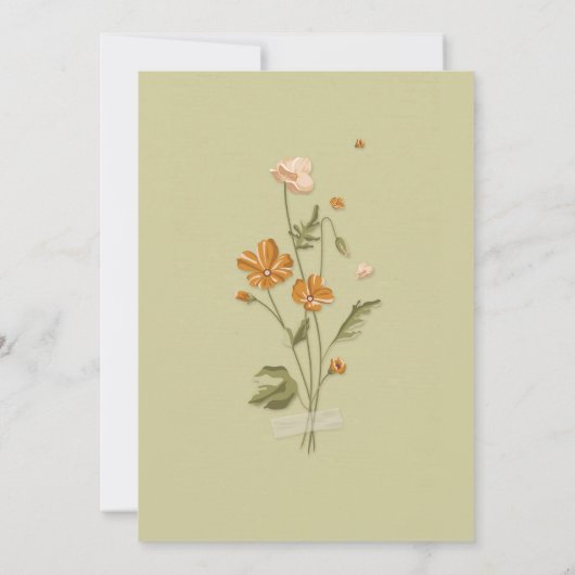 Rustikale Stringleuchten Trendfloral speichern Sie Einladung (Rückseite)