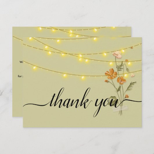 Rustikale Stringleuchten trendy Danke Postcard Postkarte (Vorne/Hinten)