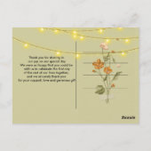 Rustikale Stringleuchten trendy Danke Postcard Postkarte (Rückseite)