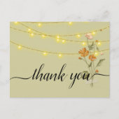 Rustikale Stringleuchten trendy Danke Postcard Postkarte (Vorderseite)