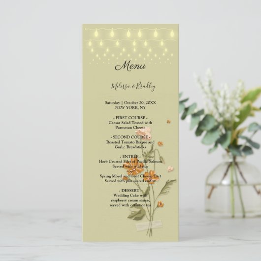 Rustikale Stringleuchten trendy florale Wedding Me Programm (Stehend Vorderseite)