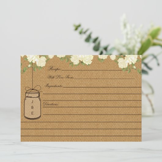 Rustikale, subtile Burlap-Brautparty-Rezeptorkarte (Stehend Vorderseite)