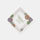 Rustikale Succulents Babydusche Serviette (Ecke)