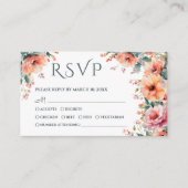 Rustikale Südblütenhochzeit QR Mini RSVP Karte (Vorderseite)