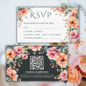 Rustikale Südblütenhochzeit QR Mini RSVP Karte