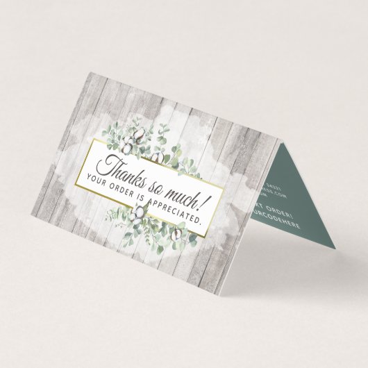 Rustikale Südküstenwolle Danke Karte (Vorderseite)