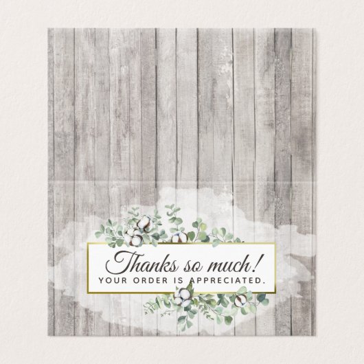 Rustikale Südküstenwolle Danke Karte (Außenseite Aufgefaltet)