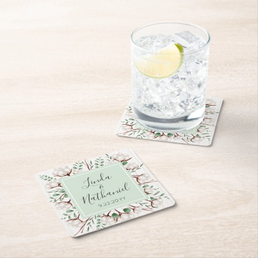 Rustikale Südliche Baumwolle- und Holzlandschaft H Rechteckiger Pappuntersetzer (Vor Ort)