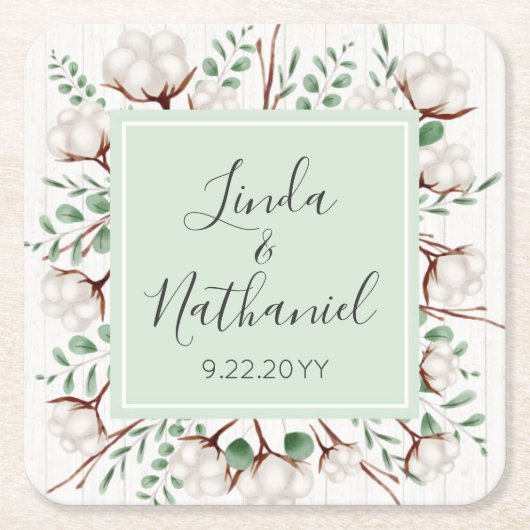 Rustikale Südliche Baumwolle- und Holzlandschaft H Rechteckiger Pappuntersetzer (Vorderseite)