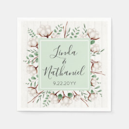 Rustikale Südliche Baumwolle- und Holzlandschaft H Serviette