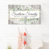 Rustikale Südliche Wasserfarbe Baumwolle & Botanis Banner (Insitu)