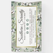 Rustikale Südliche Watercolor-Baumwolle und botani Banner (Vertikal)