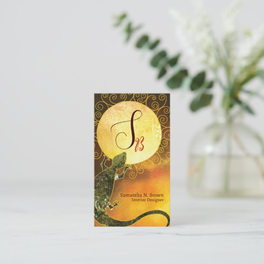 Rustikale Südwest Lizard Unique Visitenkarte (Stehend Vorderseite)