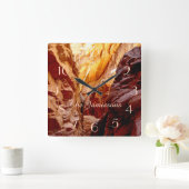 Rustikale Südwestschlitz-Schlucht Nanovolt-Uhr Quadratische Wanduhr (Zuhause)