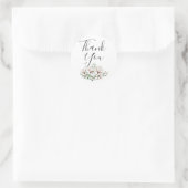 Rustikale Südwolle Blume Grün Vielen Dank Runder Aufkleber (Tasche)