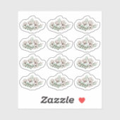 Rustikale Südwolle Boll Blume Grünfolien Aufkleber (Blatt)