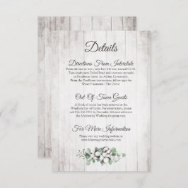 rustikale Südwolle Hochzeitsdetails / Anfahrtswege Begleitkarte