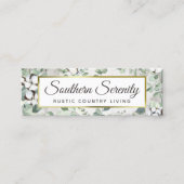 Rustikale Südwolle und botanische soziale Medien Mini Visitenkarte (Vorderseite)