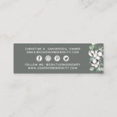 Rustikale Südwolle und botanische soziale Medien Mini Visitenkarte (Rückseite)