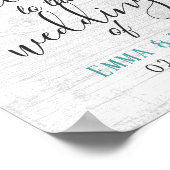 Rustikale sukkulente Blütenholz Hochzeit Begrüßung Poster (Ecke)