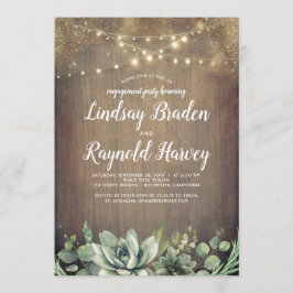 Rustikale Sukkulente Grüne Engagement Partei Einladung