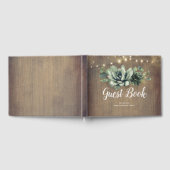 Rustikale Sukkulente Grüne Hochzeit Gästebuch (Voll)