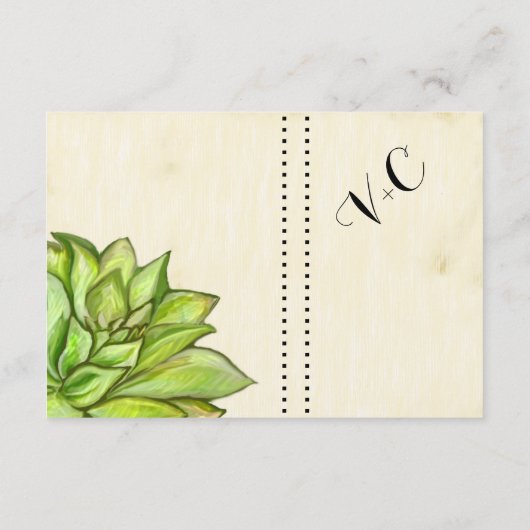 Rustikale Sukkulente Hochzeit moderner Typografie (Rückseite)