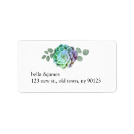 Rustikale Sukkulente Hochzeitsplattform Adressaufkleber