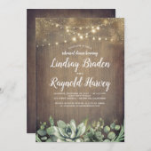 Rustikale Sukkulente Probe Einladung (Vorne/Hinten)